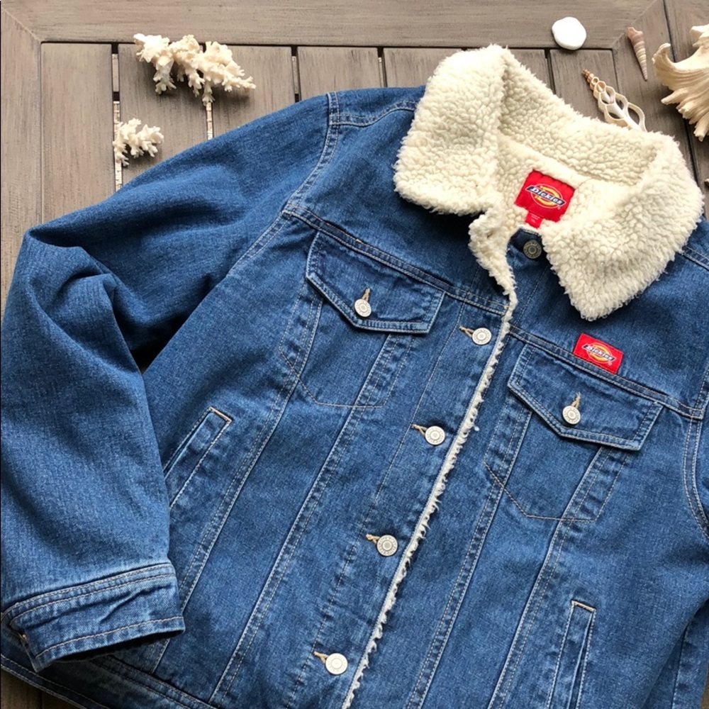 🌴🌼DICKIES- Faux Shearling Lined Denim Jacket🌼🌴 - Picture 8 of 12
